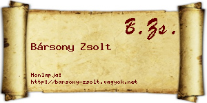 Bársony Zsolt névjegykártya